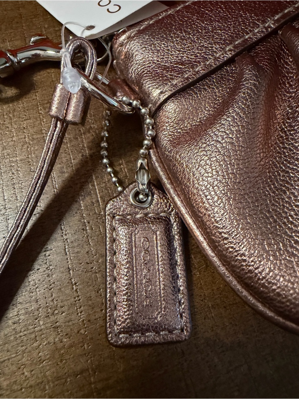 Coach Metallic Pink Wristlet (NWT) - Picture 7 of 10